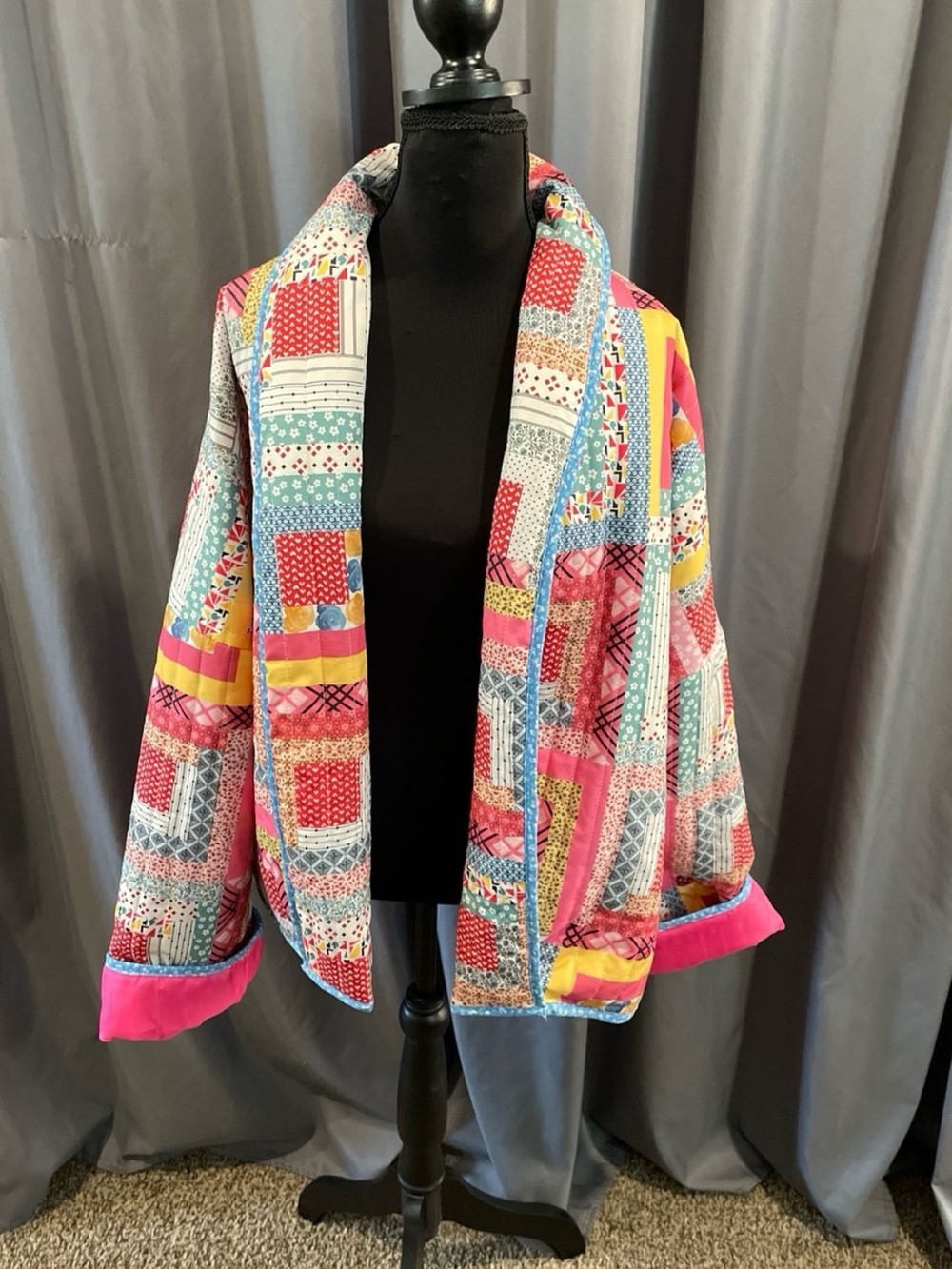 unbranded NWOT patchwork quilted open jacket size large